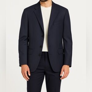 Missoni Navy Pinstripe Wool Blazer